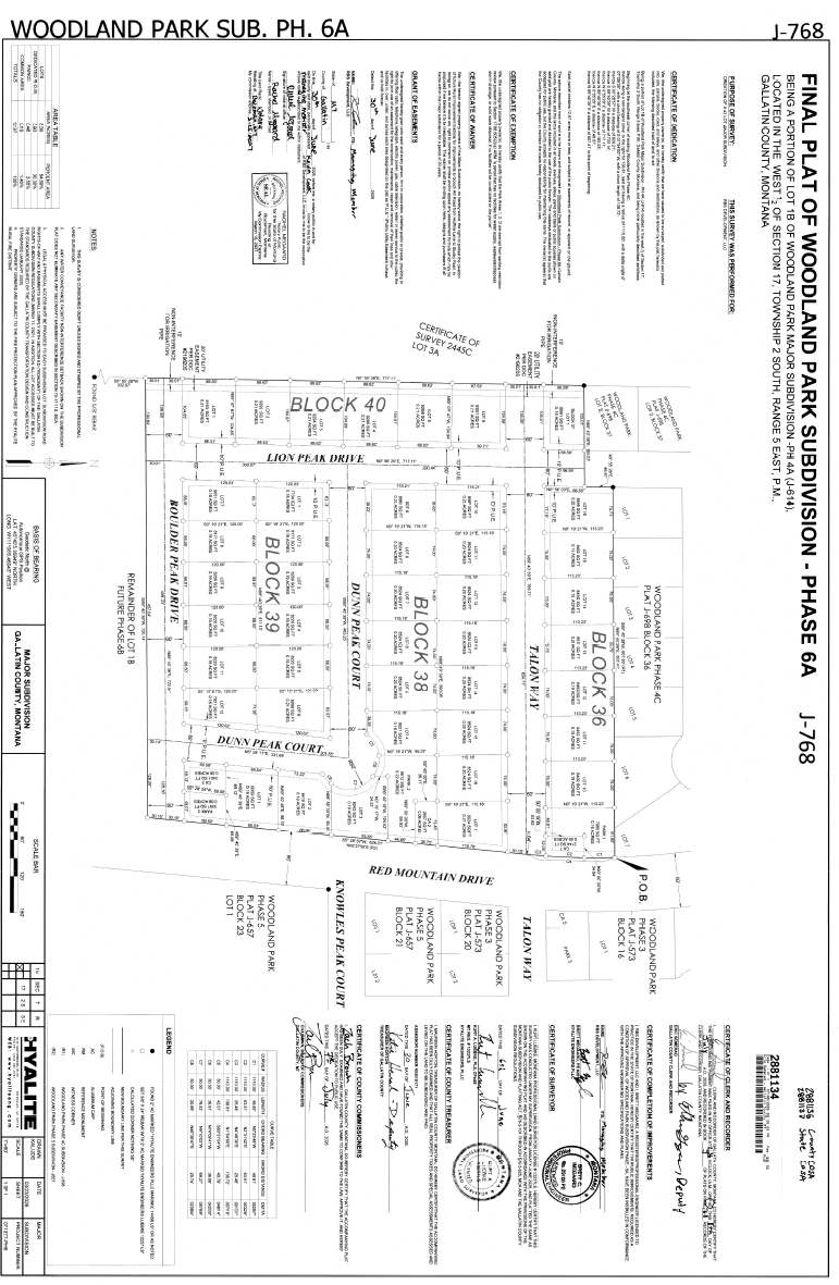 Woodland Park Phase 6A Plat